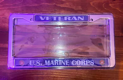Veteran U.S. Marine Corps Metal License Plate Frame Set Of 2 New • $19.99