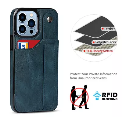 Shockproof Strap Card Slot Case Cover For IPhone 14 12 13 11 Pro Max Xs X Xr 8 7 • $10.84