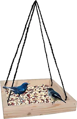 Ram© Wooden Wood Wild Bird Feeding Tray Hanging Bird Seed Feeder Trays 25CM • £9.53