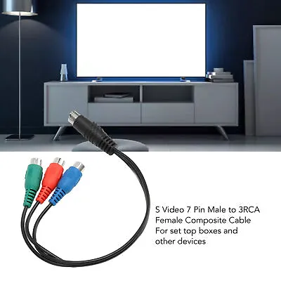 S Video 7 Pin Male To 3RCA Female Cable Explosion Proof High Accuracy • £3.97
