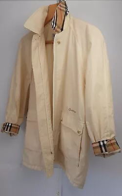 £139 • Buy Burberrys Harrington Bomber Ladies UK 10 Vintage Cream Embroidered Logo