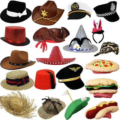 £7.99 • Buy Fancy Dress Hats Choose From Novelty Character Photobooth Hat Prop Party Hat Lot