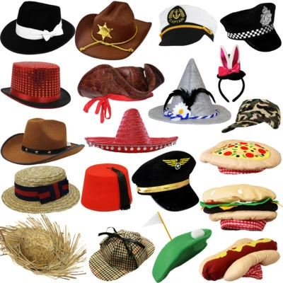 Fancy Dress Hats Choose From Novelty Character Photobooth Hat Prop Party Hat Lot • £3.99