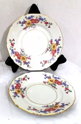 Vintage Heinrich H&C Selb Bavaria China Salad Plate Floral Scalloped Gold HC302 • $6.99