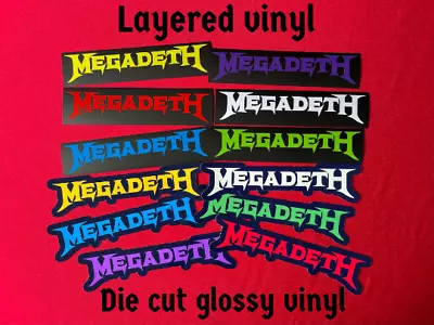 Megadeth Logo Glossy Vinyl Sticker Layered Decal Heavy Metal Band Metallica • $4