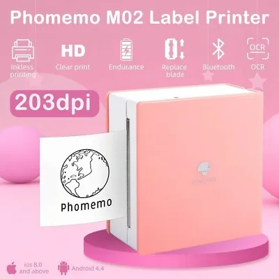 Phomemo M02 Mini Bluetooth Thermal Photo Printer Portable Printing Machine Lot • $8.59