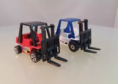 Hot Wheels CAT Forklift Pair (Blue/White 1997 & Red  TAK  2001) • $11.99