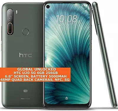 HTC U20 5G 6gb 256gb Octa-Core 6.8  Fingerprint Id Dual Sim NFC Android 10 LTE • $389.21