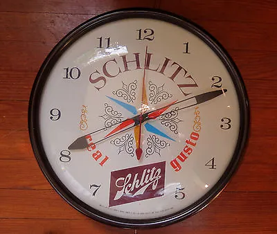 Vintage Schlitz Beer Clock - Real Gusto ! - 1963 - On Sale • $149.95