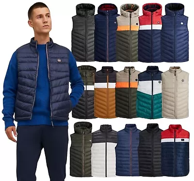 Mens Gilet Jack & Jones Hooded Bodywarmer Padded Puffer Sleeveless Jacket XS-2XL • £24.99