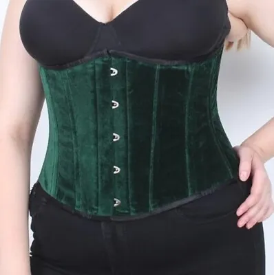 Gothic Xo Anniston Emerald Green Velvet Corset Size 30 • $32.76