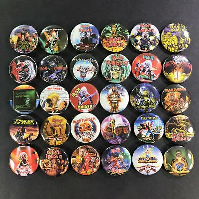 Iron Maiden 1  Button Lot (30 Pins) Heavy Metal Steve Harris Bruce Dickinson • $19.99