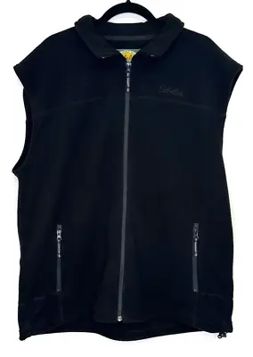 Cabela’s Black Fleece Vest Full Zip Men’s XL Tall Zip Pockets Adjustable Waist • $19.99