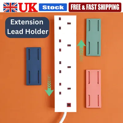 £0.99 • Buy Self Adhesive Power Strip Socket Holder Plug Wall Mount Extension Lead Holder UK