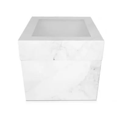 Marble Luxury Gloss Finish Extra Deep Cake Box With Window • £5.99