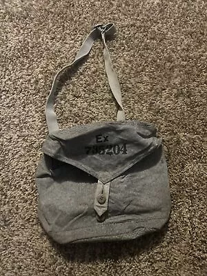 Vintage Military Canvas Tote Bag With Shoulder Strap Button Close • $19.95