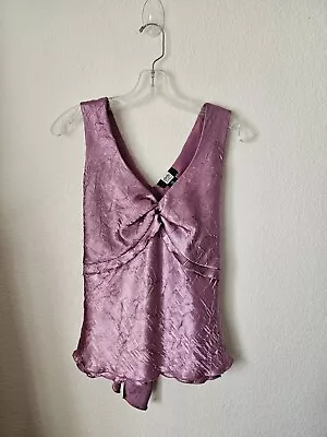 Studio 1940 Lavender Y2k Satin Tie Back Going Out Top Coquette Girly 2000s Sz XL • $25