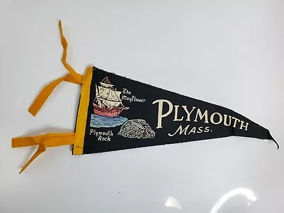 Vintage Plymouth Rock Mayflower Plymouth Massachusetts 11-12  Felt Pennant • $7.26