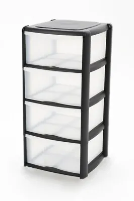 Large Plastic 4 Drawer Storage  Drawer Tower For Schools Offices Home Room Toy  • £26.48