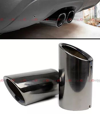 Titanium Black Chrome Slip-on Steel Muffler Exhaust Tips For 2009-2015 Audi A4  • $25.99