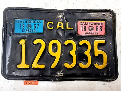 OEM 1963 1968 Vintage California Motorcycle Black Harley License Plate O070 • $59