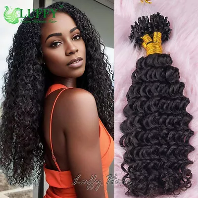 Deep Curly Micro Ring Loop Human Hair Extension Micro Beads Link Remy Hair 100G • $151.34