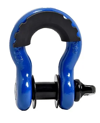 3/4  BLUE D-Ring Bow Shackle 10500 Lbs BLACK Pin & No Noise Vibration Protector • $20.59