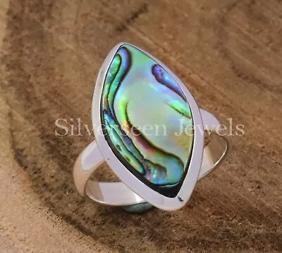 Natural Abalone Shell Ring 925 Sterling Silver Ring Design Ring Women's Ring • $29.12