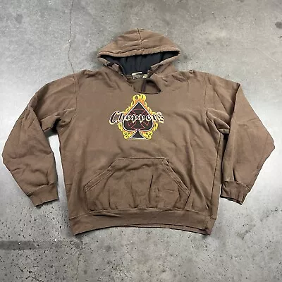 Chopper Hoodie Mens XL Brown Y2K Grunge Flaws Preowned • $29.99