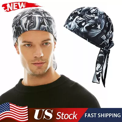 Motorcycle Headwrap Biker Doo Do Rag Bandana Headband Beanie Hat Skull Cap Durag • $7.99