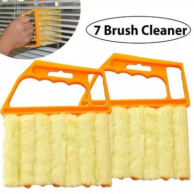 1/2pcs Venetian Blind Cleaner Washable Easy Clean Tool Duster Microfibre 7 Brush • £3.55