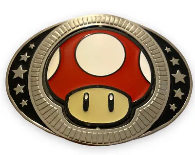 Super Mario Mushroom TOAD Flip Belt Buckle Large 2012 Nintendo  REVERSIBLE • $15.50