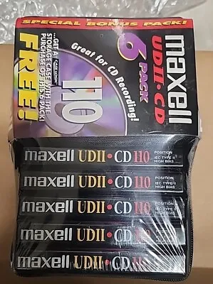 6 Maxell UD II CD 110 Hi Bias Blank Audio Cassette Tapes And Case Logic Storage • $17.50