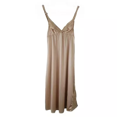 Maidenform Sweet Nothings Slip Dress 1964-73 Sz 34 Tan 68014 ILGWU Union Label • $34.99