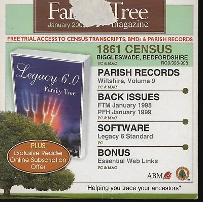 Family Tree (Jan 2007) - Biggleswade Census 1861 - Wiltshire Records - CD-ROM • £4