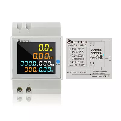 100A Voltmeter Ammeter Voltage Din Rail AC Power Energy Kwh Meter Wattmeter LCD • $30.82