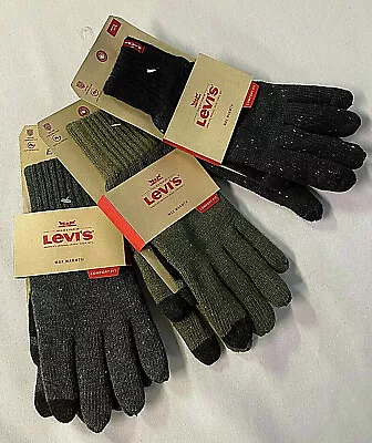 LEVI'S MAX WARMTH TEXTING FINGER & THUMB HEAT RETENTION GLOVES CHOOSE Sz/COLOR • $19.88