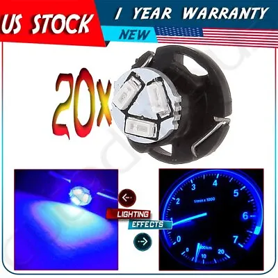 20 X Blue T5 /t4.7 Neo Wedge Led For Dodge Dash Hvac Climate Control Light Bulbs • $11.03