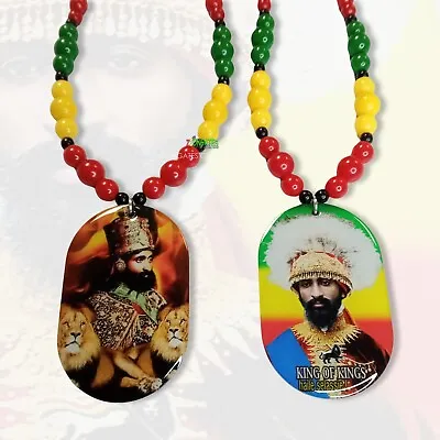 Haile Selassie Beaded Necklace - Rasta - Red Yellow And Green • $18