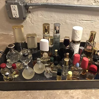 Lot Of 37 Perfume Bottles Vintage ~ Various Sizes And Fragrances • $30