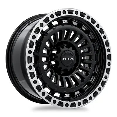 18 Inch 18x9 RTX Moab Gloss Black Machined Lip Wheels Rims 5x5 5x127 -15 • $846.60