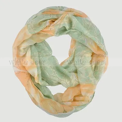 Butterfly Flower Floral Block Circle Loop Wrap Infinity Scarf Multi Color Soft • $6.95