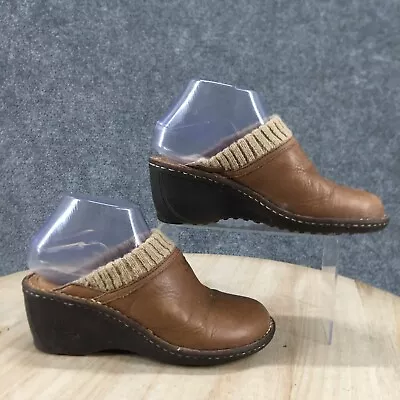 UGG Shoes Womens 6 Gael Mule Clogs Brown Leather Casual Closed Toe Wedge SN 1937 • $36.99