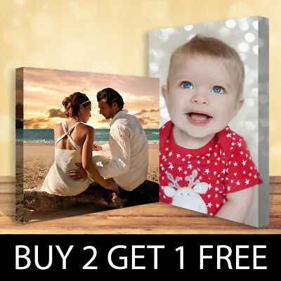 £44.99 • Buy Personalised Photo On Canvas Print Framed A0 A1 A2 A3 A4 A5 Ready To Hang