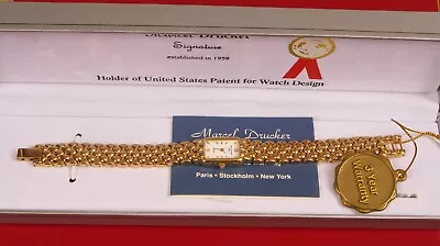 Vintage Marcel Drucker Womens Gold Tone Designer Quartz Watch !! • $75