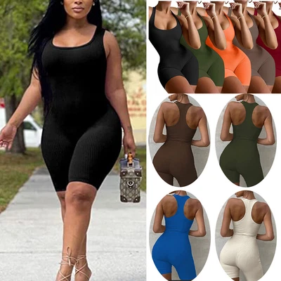$16.49 • Buy Women's Gym Yoga Jumpsuit Leggings One Piece Shorts Sport Outfit Bodycon Romper