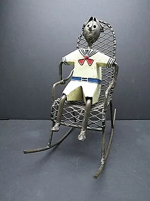 Manuel Felguerez Barra Modern Sailor Boy On Rocking Chair Metal Sculpture • $127.49