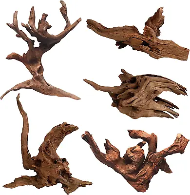 5Pcs Driftwood Branches Aquarium Wood Decoration Natural Fish Tank Habitat Decor • $34.97