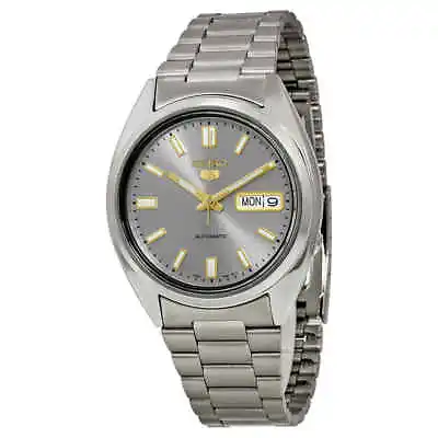 Seiko 5 Automatic Grey Dial Stainless Steel Men's Watch SNXS75 • $125.39