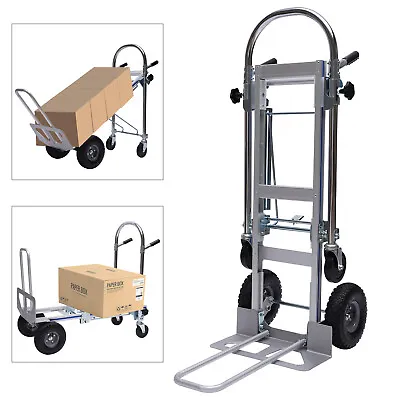 Aluminum Convertible Cart 3 In 1 Compact Hand Truck With Rubber Universal Wheels • $181.30